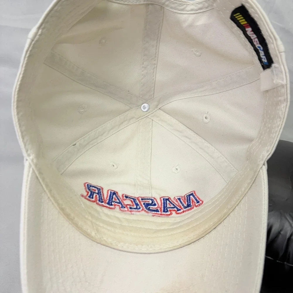 NASCAR Hat Racing Vintage Unisex OSFM Cream Embroidered Strapback Cap